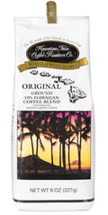 Hawaiian Isles Coffee Roasters 8oz bag – premium medium roast coffee blend, with select varieties containing 10% Hawaiian-grown beans, shipped fresh from Hawaii.