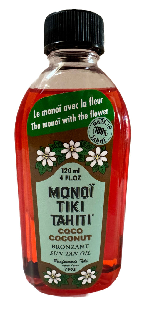 Monoi Tiki Tahiti Rouge Coco Coconut Body Suntan Bronzant Coconut Oil 4 Fl. oz