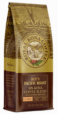 Mezcla de café Royal Kona al 10 % Kona: sabores hawaianos y frescura. Bolsas selladas