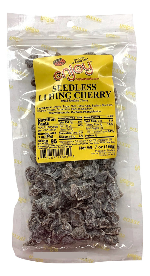 Enjoy Hawaii Seedless Li Hing Cherry – Sweet & Tangy Snack, 7 oz Bag