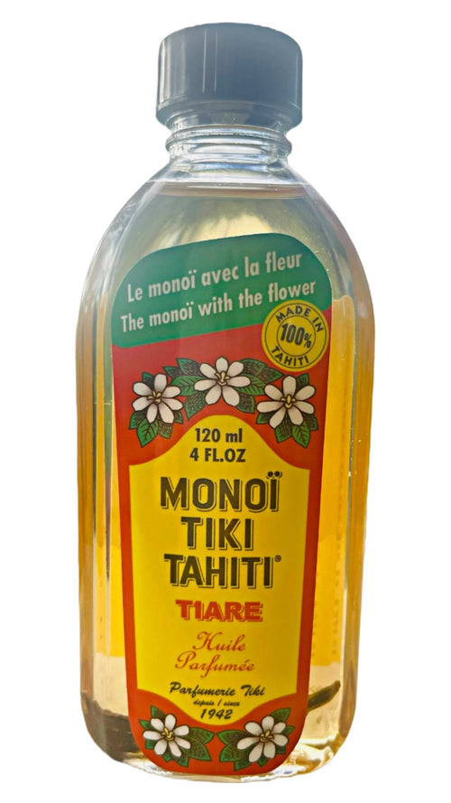 Monoi Tiki Tahiti Tiare Gardenia Coconut Oil – 4 oz Body, Suntan, & Massage Oil