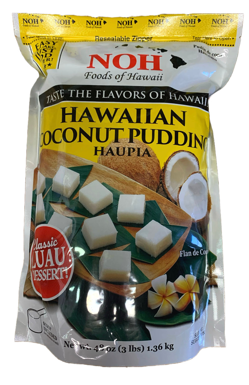 Noh Hawaiian Coconut Pudding Haupia 3 lb (48 oz) Bag - Traditional Luau Dessert