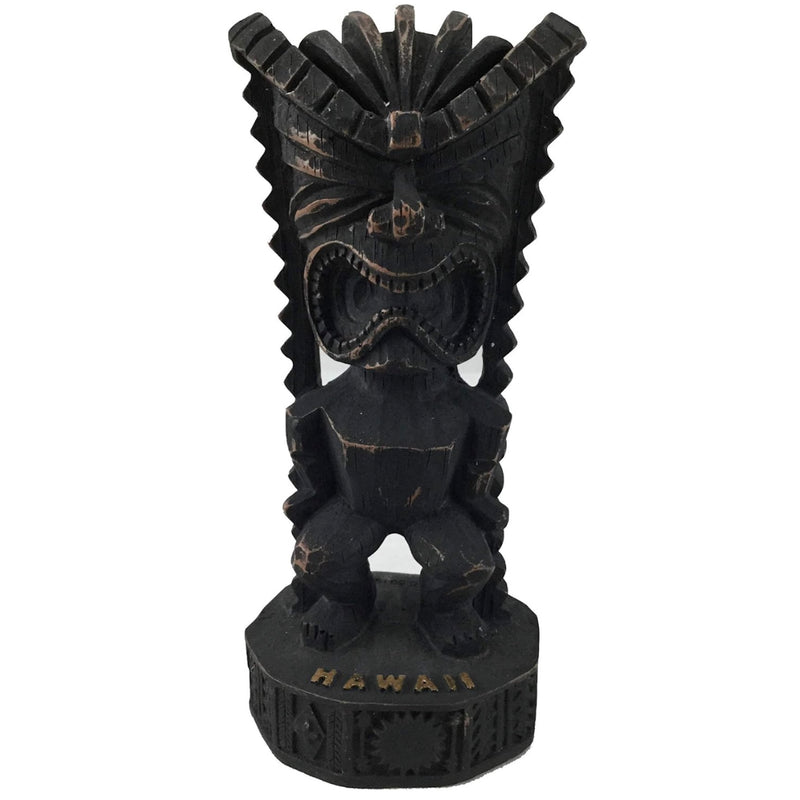 3-inch God of Money tiki statue with carved wood style and "Hawaii" base – KC Hawaii Hawaiian decor figurine