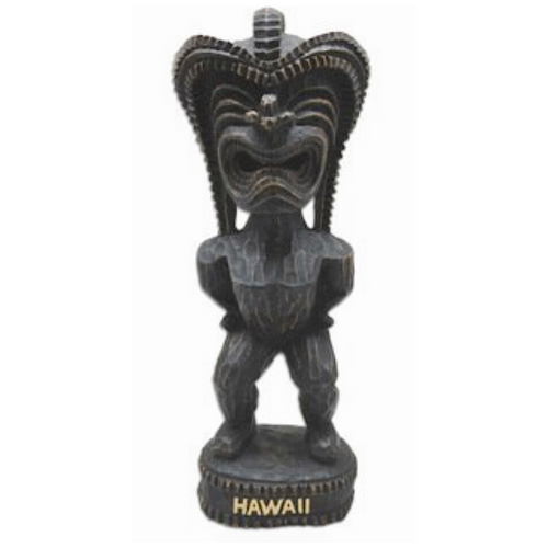 Tiki statue with 'Hawaii' text on a white background