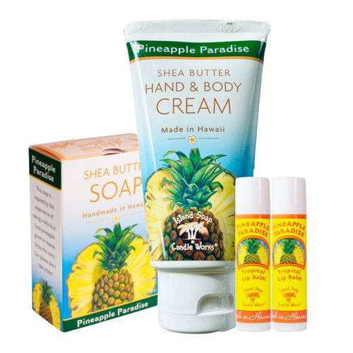 Island Soap and Candle Tropical Pineapple Paradise Gift Set – Handcrafted in Hawaii