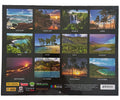 Back cover of Hawaiian 2026 Wall Calendar showing 12 monthly images of Hawaii landscapes and scenic locations, including beaches, waterfalls, and sunsets  March 2026 calendar page from Hawaiian 