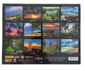 Back cover of Hawaiian Island of Maui 2026 Calendar showing 12 monthly images of Maui landscapes, beaches, waterfalls, sunsets, and scenic coastline

