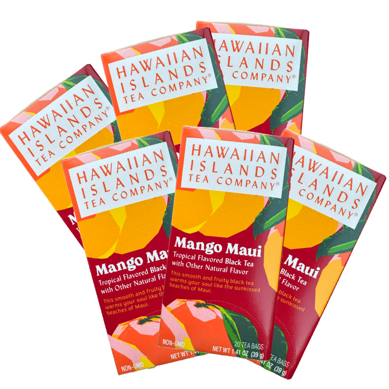 Té de las islas hawaianas, mango Maui, cajas de 1.27 onzas (paquete de 6)