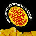 Kitch 'N Cook potato chips packaging with text on a black background