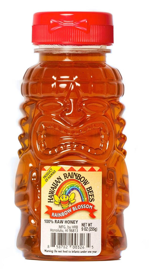 Rainbow Bees Rainbow Blossom Honey – Pure Raw Hawaiian Honey in Tiki Bottle