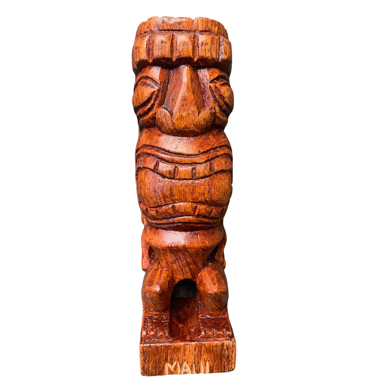 手彫りの 8 インチ木製ティキ - ハワイアン ストアのユニークなポリネシア風装飾