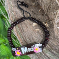 Hawaiian Store MAUI Adjustable Coconut Hand-Painted Flower Bracelet (Choose)