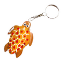 Hand-Painted Happy Hawaii Honu Turtle Wood Keychain – Multiple Colors Available