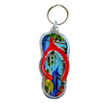 Hawaiian Flip-Flop Keychains - Single or 12-Pack | Tropical Acrylic Slipper Key Rings