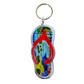 Hawaiian Flip-Flop Keychains - Single or 12-Pack | Tropical Acrylic Slipper Key Rings