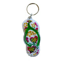 Hawaiian Flip-Flop Keychains - Single or 12-Pack | Tropical Acrylic Slipper Key Rings