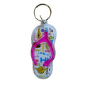 Hawaiian Flip-Flop Keychains - Single or 12-Pack | Tropical Acrylic Slipper Key Rings