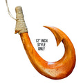 da Hawaiian Store Hand-Carved Engraved Polynesian Wood Makau Fish Hook (3 Sizes)