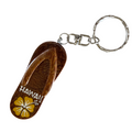 da Hawaiian Store Wood Slipper Sandal Keychain with Handpainted Flower (Choose Color)