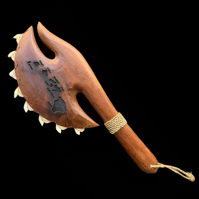 Hawaiian Store Handcarved Wood Polynesian War Axe Club Decorative Replica