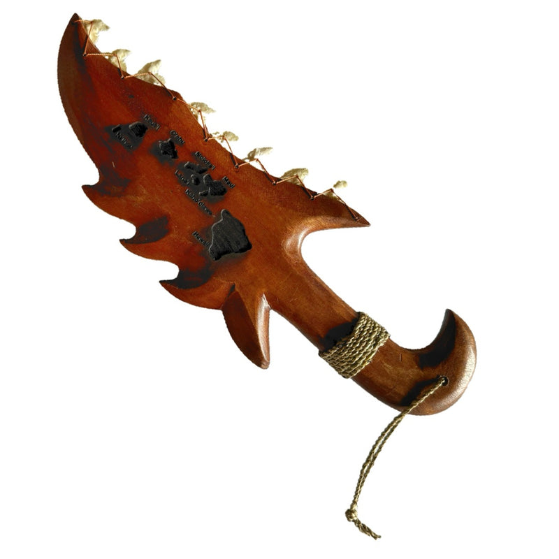 Hawaiian Store Handcarved Wood Polynesian Short Pahoa Spear Knife Decorative Replica