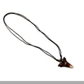 Adjustable Faux Fossil Shark Tooth Necklace – 2" Wood Bead Megalodon Pendant