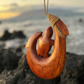 Hawaiian Store 8" Hanging Carved Wood Maui Honu (Turtle) Fish Hook 8 Inch