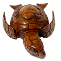 da Hawaiian Store Hand-Carved Wood Honu Turtle Featuring Maui and Hawaii Islands