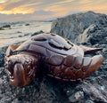 da Hawaiian Store Hand-Carved Wood Honu Turtle Featuring Maui and Hawaii Islands