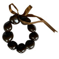 Brown Kukui Nut Bracelet with Ribbon