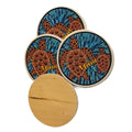 The Hawaiian Store - Honu Turtle Wooden Coaster Set with Holder, Maui Design