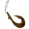 da Hawaiian Store Hand-Carved Polynesian Wood Engraved Makau Fish Hook with Honu (Turtle) Design