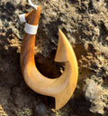 da Hawaiian Store Hand-Carved Polynesian Smooth Wood Makau Fish Hook