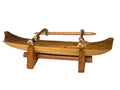 Handcrafted Wooden Outrigger Canoe Model with Stand – 9" Decorative Display Piece