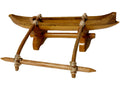 Handcrafted Wooden Outrigger Canoe Model with Stand – 9" Decorative Display Piece