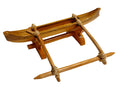 Handcrafted Wooden Outrigger Canoe Model with Stand – 9" Decorative Display Piece