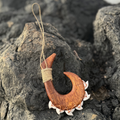 Hawaiian Store Hand-Carved Mini Replica Lei o Mano, Pahoa (Knife) or Makau (Fish Hook) Shark Tooth Polynesian Ornament 4"