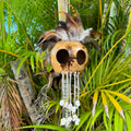 da Hawaiian Store Large Handmade Warrior Ikaika Makaki'i Makini Mask Helmet w/Puka Shells