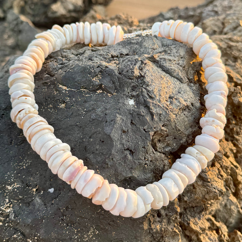 Collar Grande de Concha de Puka Lisa Hecho a Mano | Tienda hawaiana