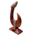 Wooden hook with rope on a white background
