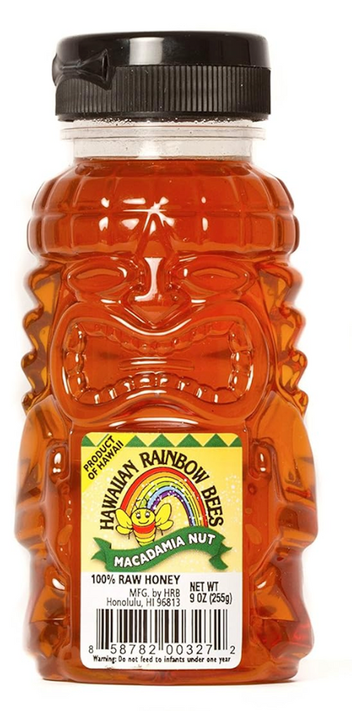 Rainbow Bees Macadamia Honey – Pure Raw Hawaiian Honey in Tiki Bottle