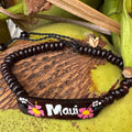 Hawaiian Store MAUI Adjustable Coconut Hand-Painted Flower Bracelet (Choose)