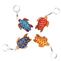 Hand-Painted Happy Hawaii Honu Turtle Wood Keychain – Multiple Colors Available