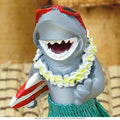 Solar-powered hula shark dashboard doll, 4 inches tall, hand-painted polyresin, dancing with sunlight, perfect Hawaiian-themed car decoration or novelty gift.