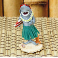 Solar-powered hula shark dashboard doll, 4 inches tall, hand-painted polyresin, dancing with sunlight, perfect Hawaiian-themed car decoration or novelty gift.