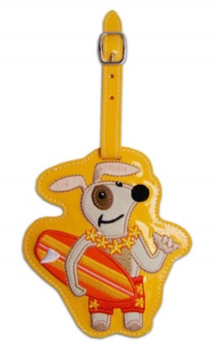 KC Hawaii Surfer Dog Vinyl Id Luggage Tag