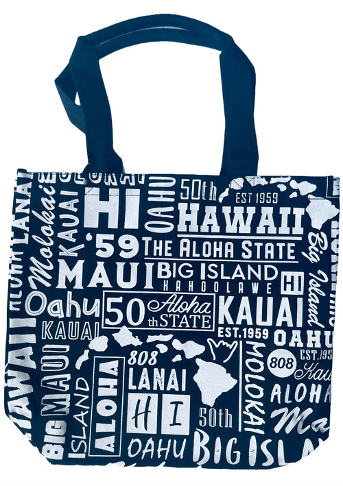 Lialoha Hawaii Eco Islands Reusable Canvas Grocery Tote Bag (Choose)