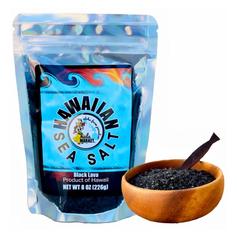 Hula Market Sal marina hawaiana Molokai 100% pura - 8 oz. | Alaea, Lava, Café, Blanco, Bambú y Kiawe!