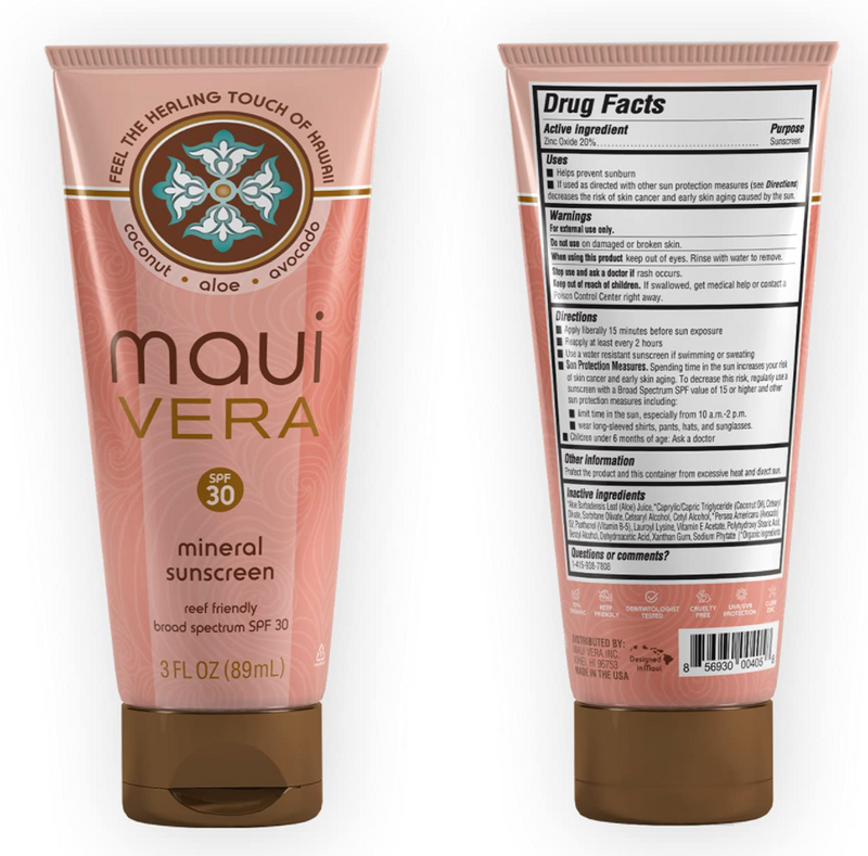 Maui Vera SPF 30 Reef-Friendly Mineral Sunscreen