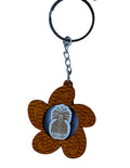 Pineapple Plumeria Wooden Keychain Designed in Hawaii